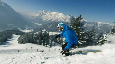 Skifahrer auf der Piste