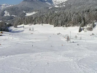 Blick von der Piste ins Tal © Skilifte Obersalzberg