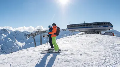 Skifahrer an der Möserbahn