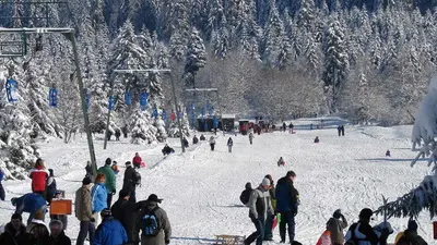 Blick auf den Rodellift und -hang