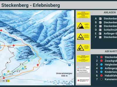 Pistenplan Erlebnisberg Steckenberg Unterammergau