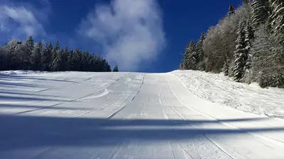 Frisch präparierte Piste