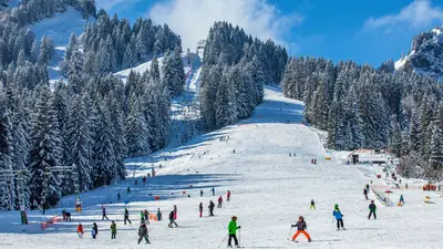 Blick auf die befahrene Piste