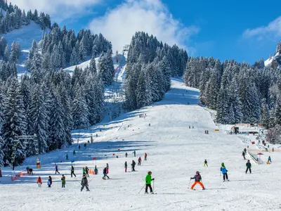 Blick auf die befahrene Piste © Spieserlifte Unterjoch