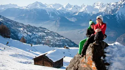 Sicht auf Rhonetal in Veysonnaz