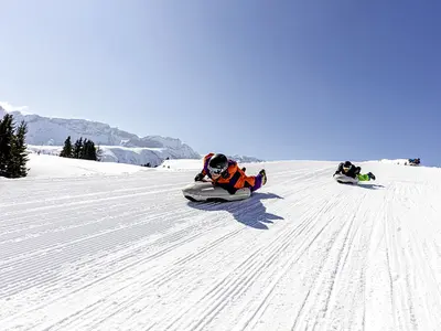 Airboarder in der Skiregion Adelboden-Lenk © Skiregion Adelboden-Lenk