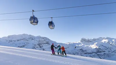 Skifahrer in Adelboden-Lenk