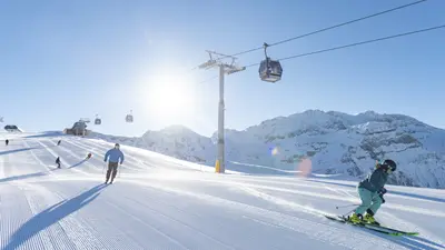 Skifahrer in Adelboden-Lenk