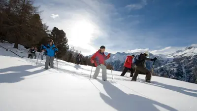 Schneeschuhwandern im Skigebiet Grächen