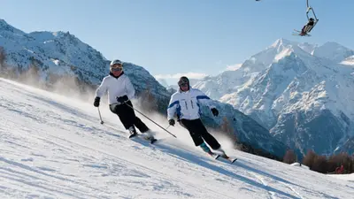 Skifahren im Skigebiet Grächen