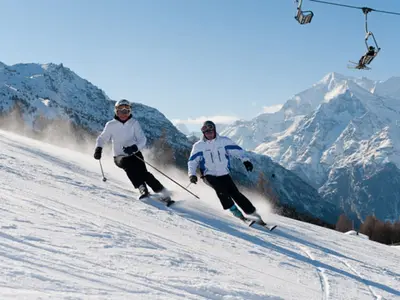 Skifahren im Skigebiet Grächen © TVB Grächen
