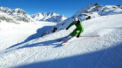 Carven am Großen Aletschgletscher