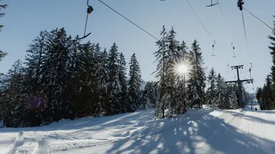 Winter im Skigebiet Dorf in Sörenberg