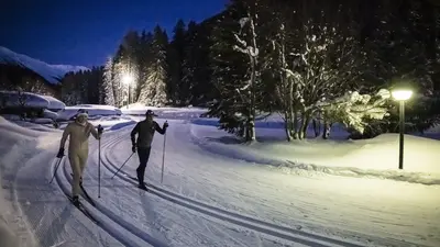Nächtlicher Langlauf in Davos