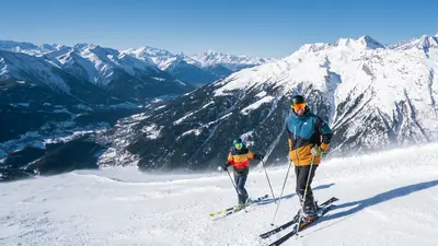 Auf der Skipiste in Bellwald