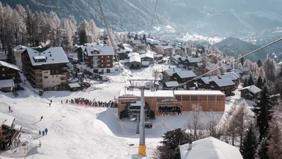 Blick auf die Talstation Bellwald