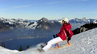 Rodler im Skigebiet Klewenalp-Stockhütte