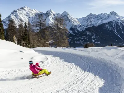 Rodelstrecke Prui-Ftan © Bergbahnen Scuol / Andrea Badrutt