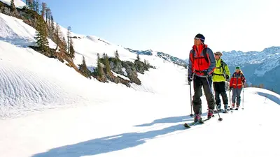 Skitourenläufer in Savognin