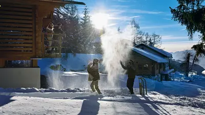 Typische Schweizer Hütte in Vercorin