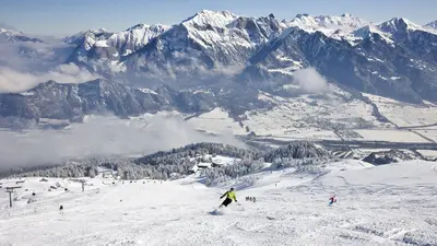 Blick über das Skigebiet Pizol