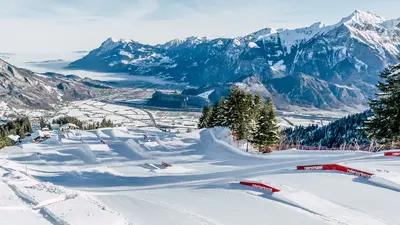 Blick übers Skigebiet Pizol