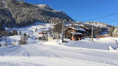 Blick ins Skigebiet Eischoll