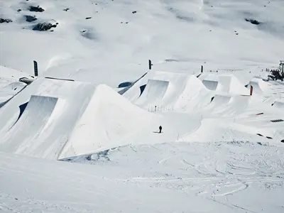 Übersicht auf den Snowpark Corvatsch © Switzerland Tourism / Colin Frei