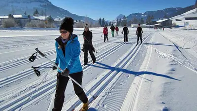 Langläufer auf der Loipe am Bolzberg