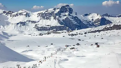Panorama des Skigebiets Melchsee-Frutt