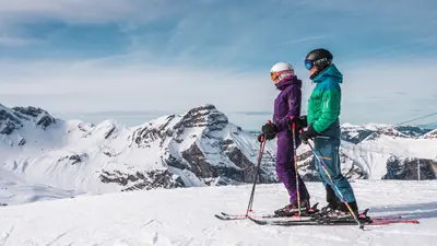 Skifahrer auf der Melchsee-Frutt