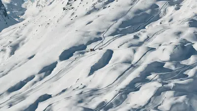 Blick auf das Skigebiet von Vals