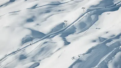 Blick auf das Skigebiet von Vals