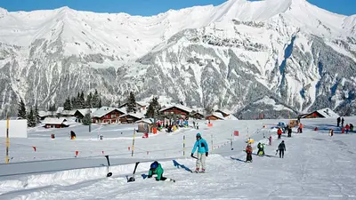 Pisten an der Talstation der Axalp
