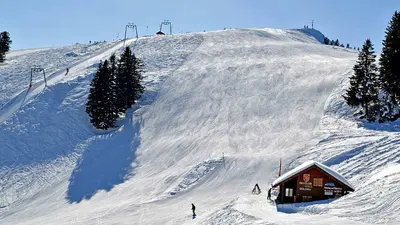 Blick auf eine Piste beim Skiclub Rigi