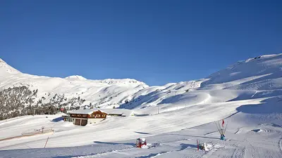 Blick ins Skigebiet Minschuns
