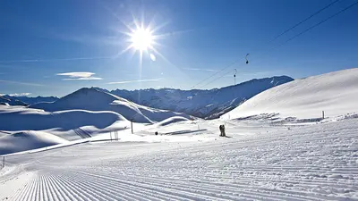 Piste im Skigebiet Minschuns