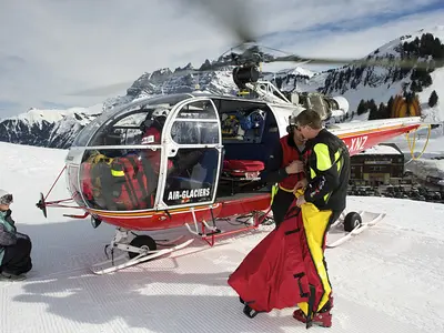 Pistenrettung per Helikopter © Etat du Valais / François Perraudin