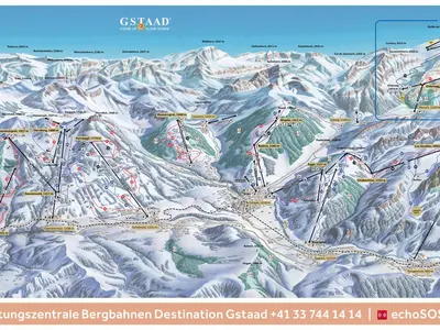 Pistenplan Gstaad - Schönried