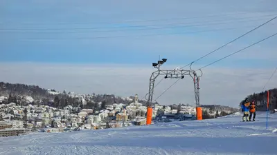 Blick auf die Skipiste Heiden