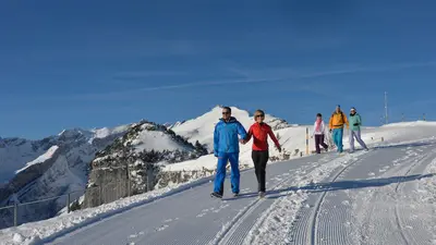 Winterwanderer auf der Ebenalp