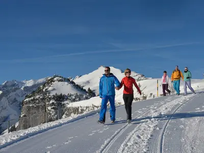 Winterwanderer auf der Ebenalp © Luftseilbahn Wasserauen-Ebenalp
