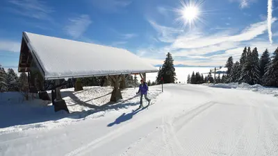 Langläufer in der Region Sainte-Croix