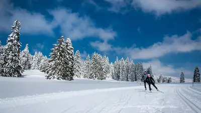 Langlaufloipe in der Region Sainte-Croix