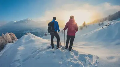 Schneeschuhwanderer in Jeizinen