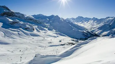 Blick ins Skigebiet Ischgl