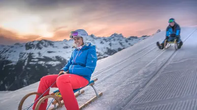 Abendliches Rodeln in Ischgl