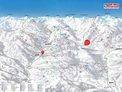 Pistenplan Skicircus Saalbach Hinterglemm Leogang Fieberbrunn