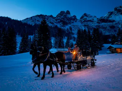 Pferdeschlittenfahrt bei Nacht © Salzburger Sportwelt