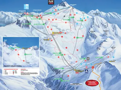 Pistenplan Hintertuxer Gletscher - Zillertal